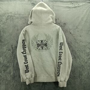 VTG West Coast Choppers zip up Hoodie Jesse James L Gray Waffle Thermal Liner